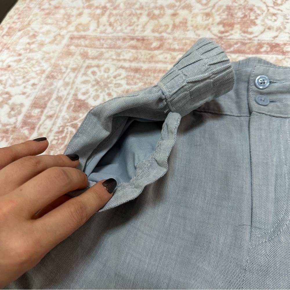 Blue Ruffle Edge Shorts WHO WHAT WEAR - Picture 4 of 11